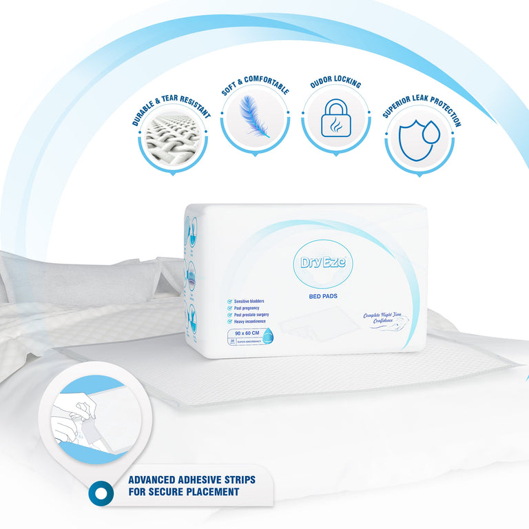 DryEze Disposable Bed Pads By ComfyLife - Multiple Sizes