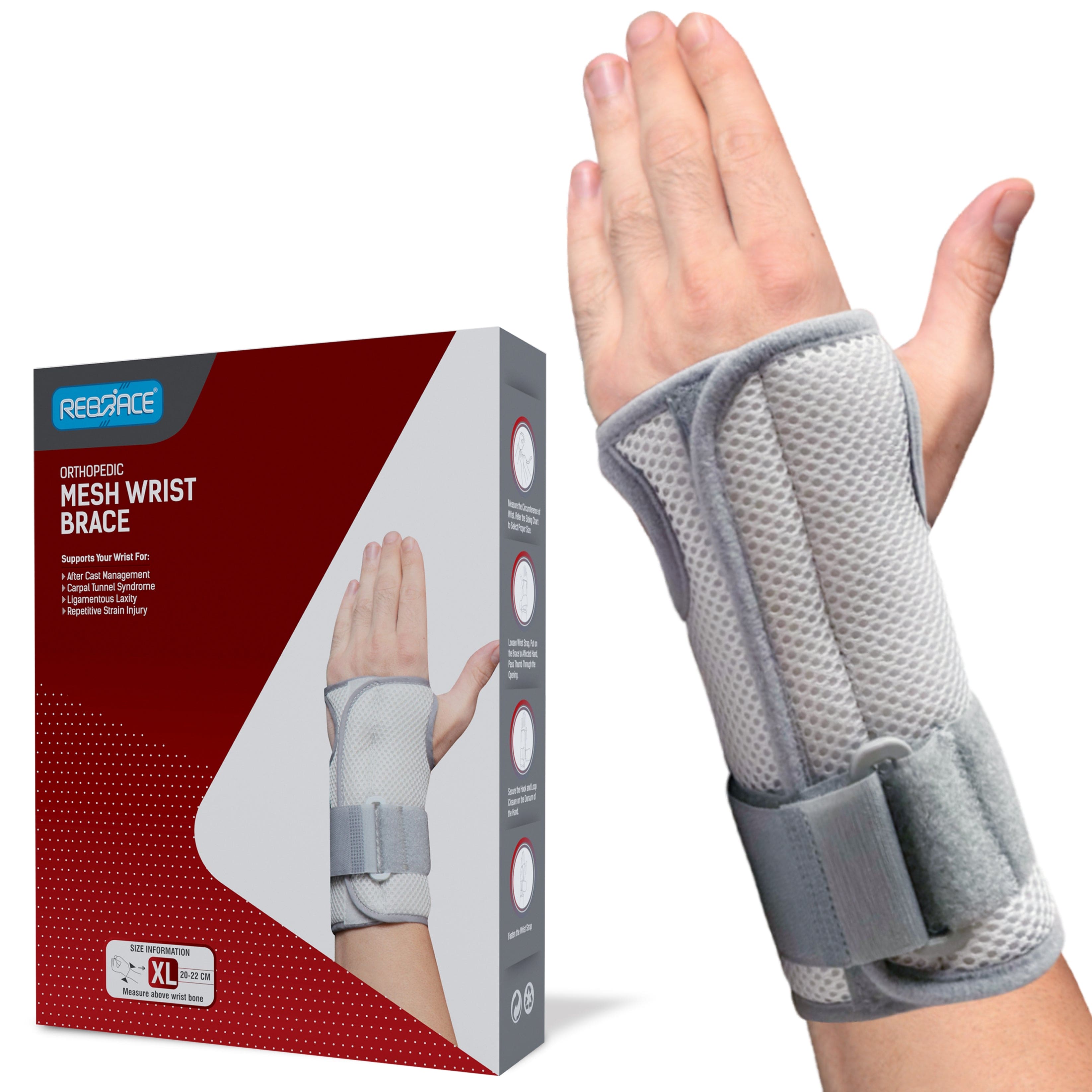 REBRACE Dual Arm Universal Wrist Brace for Men & Women