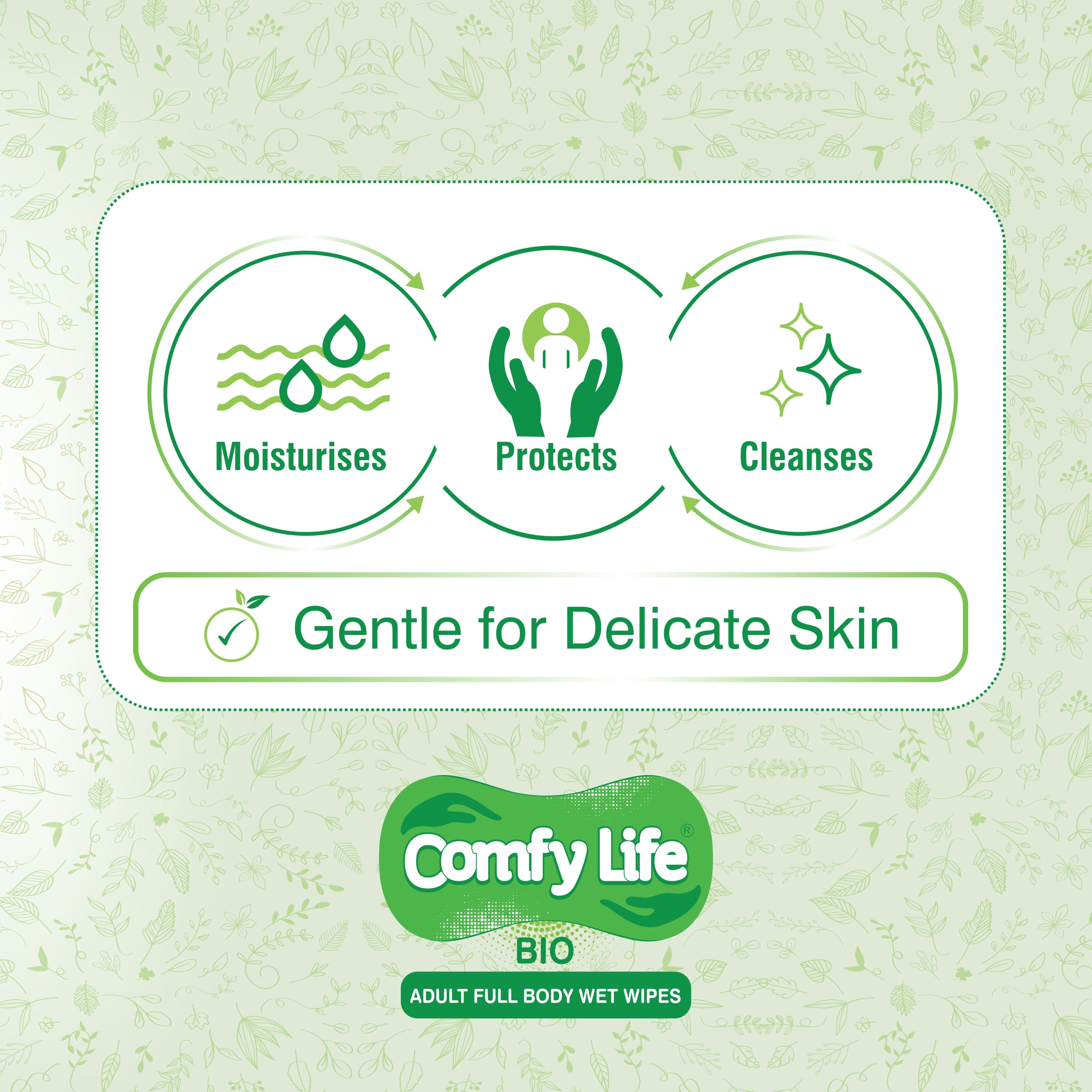 Comfy Life Biodegradable Adult Full Body Wet Wipes